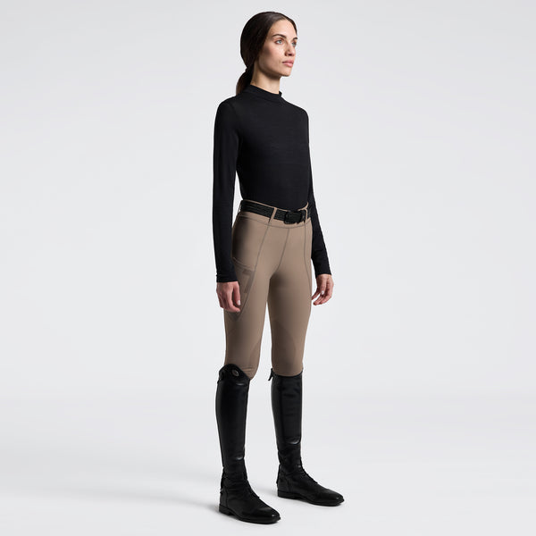 Cavalleria Toscana Damen Shirt L/S Tech Wool performance Black HW25