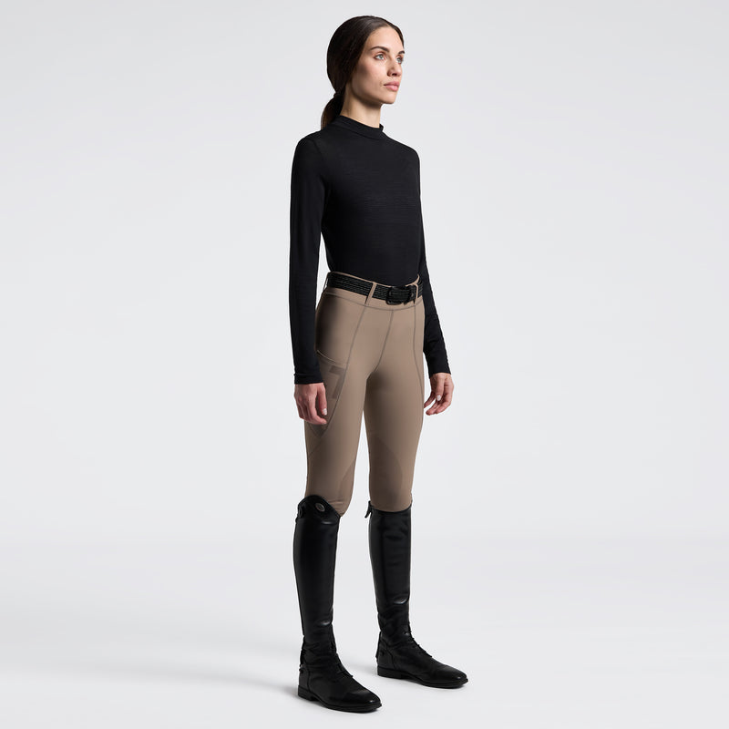 Cavalleria Toscana Damen Shirt L/S Tech Wool performance Black HW25