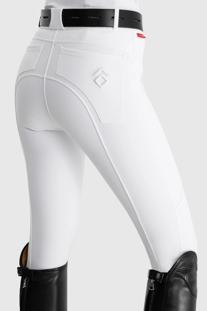 Aztec Diamond Breeches Knee Grip White