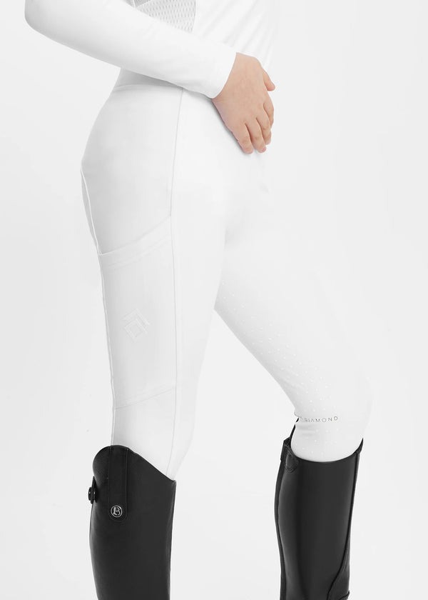 Aztec Diamond Young Rider Full Seat leggins White