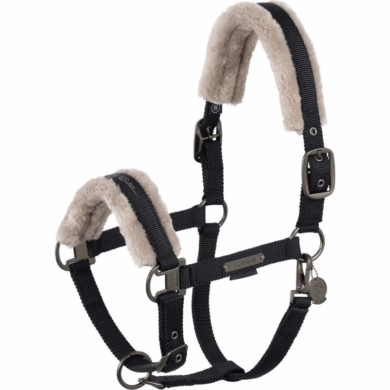 Eskadron Halfter Double Pin Faux Fur Platinum 25 Black